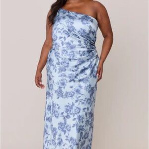 Revelry Jade Satin Sky Blue Garden